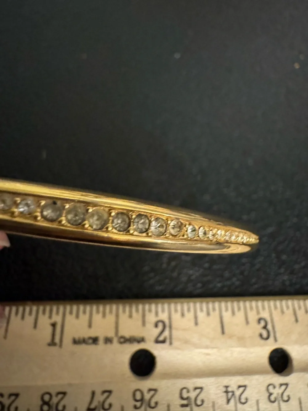 Joan Rivers Gold Rhinestone Edge Bangle Bracelet - Picture 6 of 10